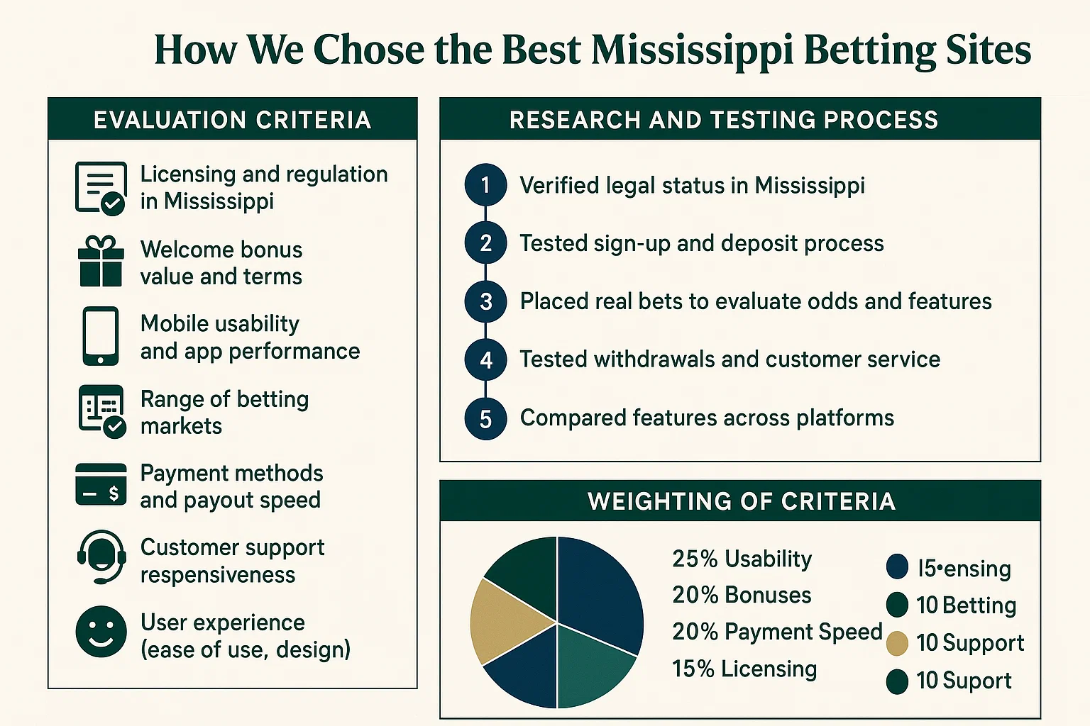 How We Chose the Best Mississippi Betting Sites